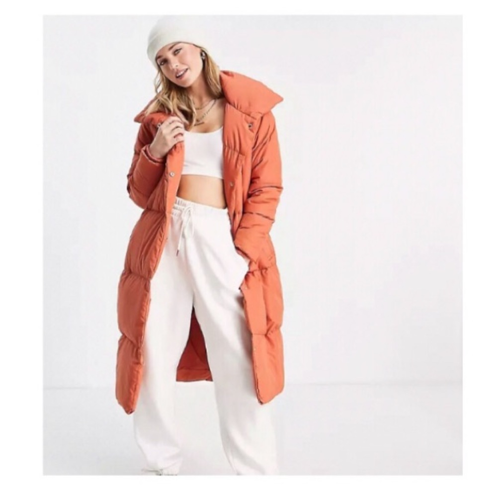 NWT • ASOS Threadbare • NEW Longline Puffer Coat Belt Maxi Coat - Picture 6 of 16